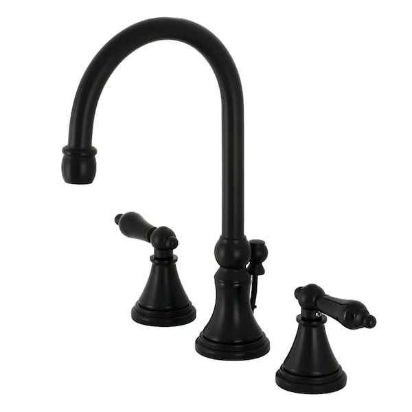 KS2980PKL Duchess Widespread Bathroom Faucet W/Brass Pop-Up, Matte Blk